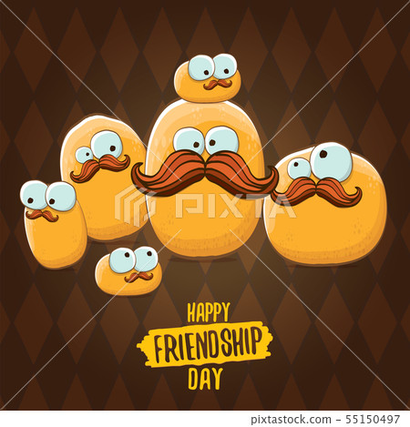 Happy Friendship day vector illustration. funky kids potato with friends.vector friends tiny kids Happy Friendship day vector illustration. funky kids potato with friends.vector friends tiny kids 55150497