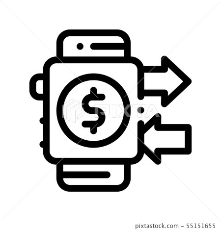 Payment Smart Watch Pay Pass Vector Thin Line Icon 55151655