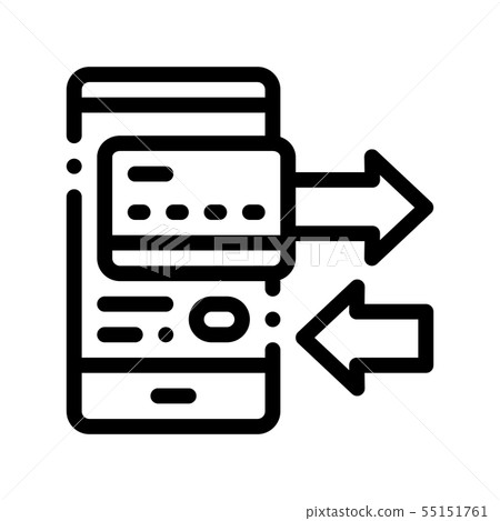 Payment By Mobile Phone Vector Thin Line Icon - Stock Illustration ...