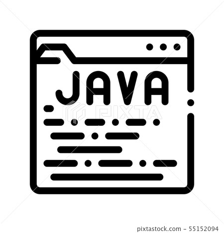 Coding Language Java System Vector Thin Line Icon - Stock Illustration ...