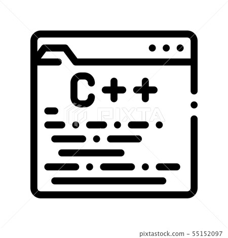 Coding Development Language Vector Thin Line Icon - Stock Illustration ...