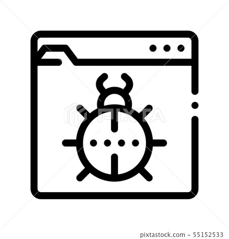 Beetle Bug Code Mistake Or Virus Vector Line Icon Beetle Bug Code Mistake Or Virus Vector Line Icon 55152533