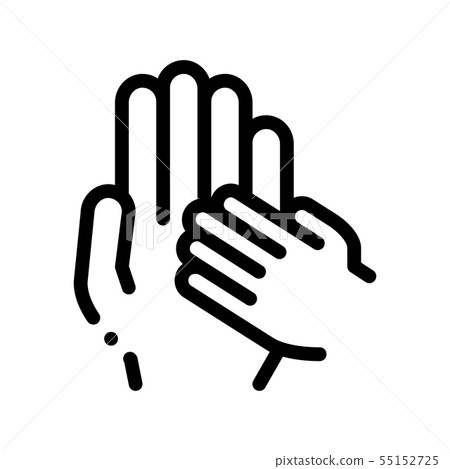 Child Volunteers Support Vector Thin Line Icon 55152725