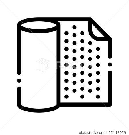 Waterproof Material Napkin Vector Thin Line Icon 55152959