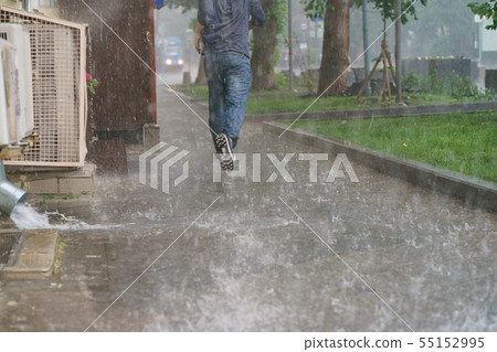 Raining day in the Moscow city at summer time.  Raining day in the Moscow city at summer time.  55152995