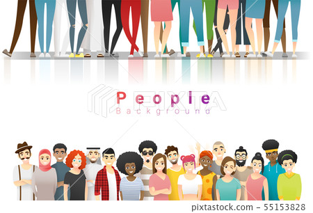 Group of happy multi ethnic people background - Stock Illustration ...