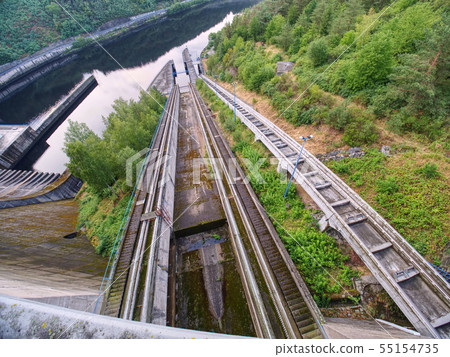 Detail concrete parts of Orlik dam building, Czech 55154735