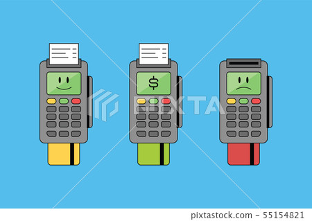 Vector payment machine and credit card banner 55154821
