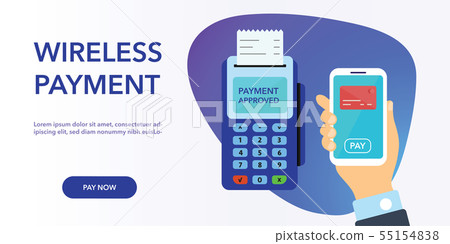 Vector payment machine and credit card banner Vector payment machine and credit card banner 55154838