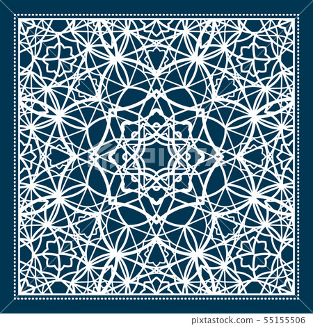 Blue scarf design with geometric pattern Blue scarf design with geometric pattern 55155506