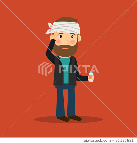 Headache man vector Headache man vector 55155681