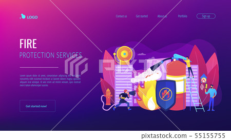 Fire protection concept landing page. Fire protection concept landing page. 55155755
