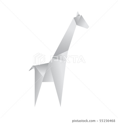 Realistic Detailed 3d Origami Paper Animal Giraffe. Vector 55156468