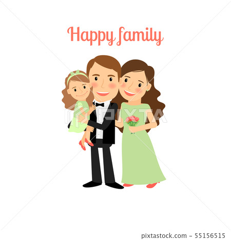 Happy family with young daughter Happy family with young daughter 55156515