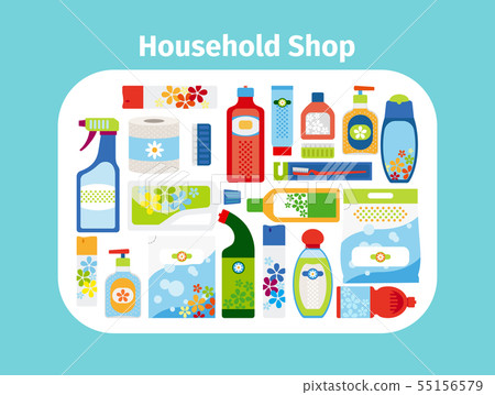 Household shop icon set 55156579