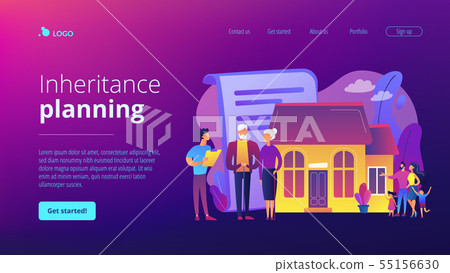 Retirement estate planning concept landing page. Retirement estate planning concept landing page. 55156630