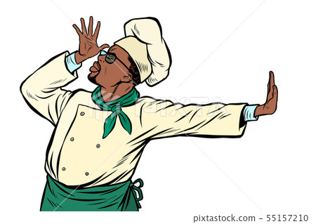 African cook chef, gesture of shame. denial no 55157210