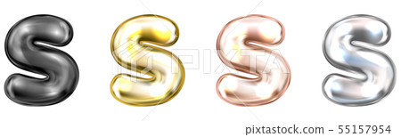 Golden foil balloon, inflated alphabet symbol A 55157954