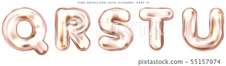 Perl pink foil balloon, inflated alphabet symbols Perl pink foil balloon, inflated alphabet symbols 55157974