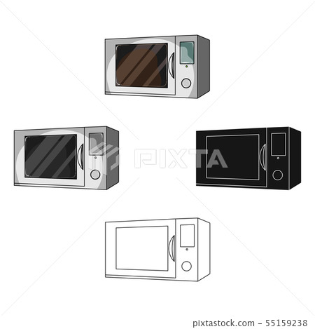 Microwave, single icon in cartoon,black style.Microwave, vector symbol stock illustration web. Microwave, single icon in cartoon,black style.Microwave, vector symbol stock illustration web. 55159238