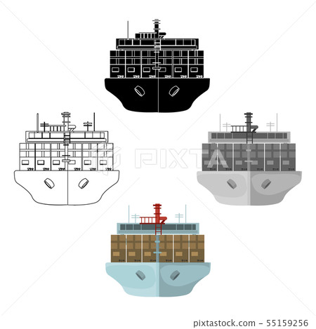 Transportation of goods by sea. Transportation and delivery single icon in cartoon,black style 55159256