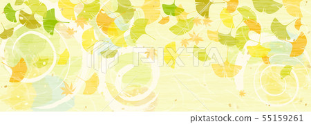 Autumn sunbeams and colorful ginkgo leaves 55159261