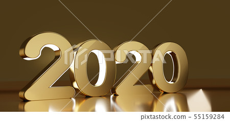 new year golden 2020 3d-illustration isolated new year golden 2020 3d-illustration isolated 55159284