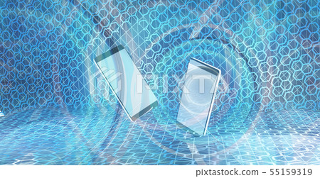 mobile phone on creative modern background light - Stock Illustration ...