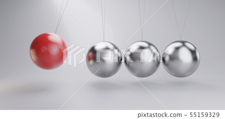 Pendulum red metallic silver chrome 55159329