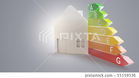 house energy rating 3d-illustration house energy rating 3d-illustration 55159336