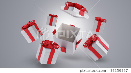 christmas presents background 3d-illustration 55159337