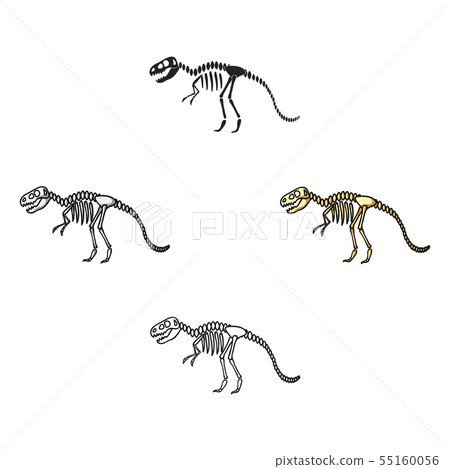 Tyrannosaurus rex icon in cartoon,black style isolated on white background. Museum symbol stock 55160056