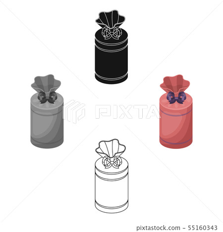 Gift wrap in the form of a huge candy in a wrapper.Gifts and Certificates single icon in cartoon 55160343
