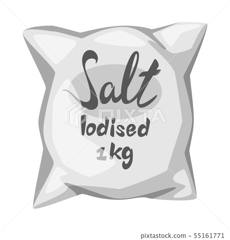 Vector illustration of bag and salty sign. Collection of bag and powder stock symbol for web. 55161771