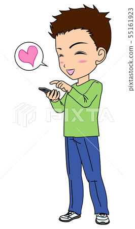 Mobile operation man - Stock Illustration [55161923] - PIXTA