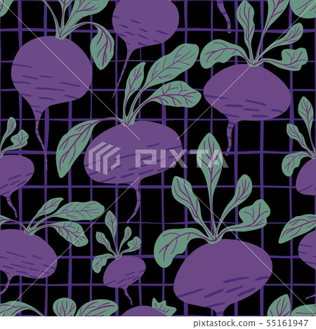 Hand drawn beet seamless pattern on black Hand drawn beet seamless pattern on black 55161947