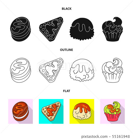 Vector illustration of confectionery and culinary symbol. Set of confectionery and product stock Vector illustration of confectionery and culinary symbol. Set of confectionery and product stock 55161948