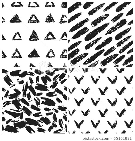 Set of grunge texture seamless pattern. Triangle Set of grunge texture seamless pattern. Triangle 55161951