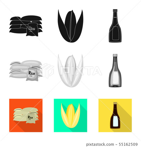 Vector design of crop and ecological icon. Set of crop and cooking vector icon for stock. 55162509