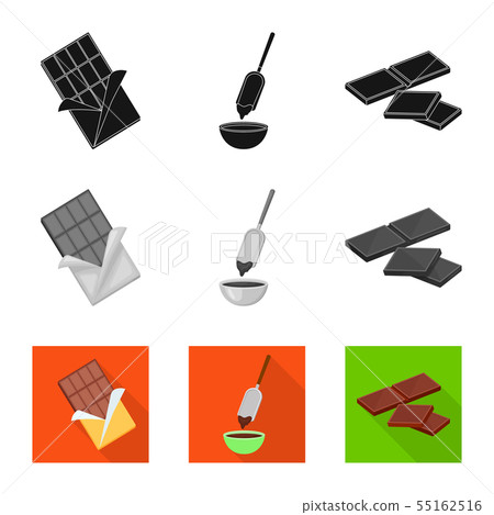 Vector design of food and yummy sign. Collection of food and brown vector icon for stock. 55162516