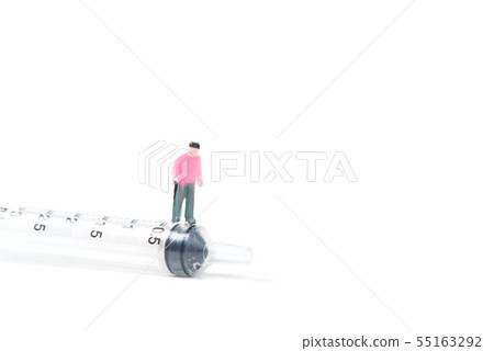 Miniature people, small figure old man or patient Miniature people, small figure old man or patient 55163292