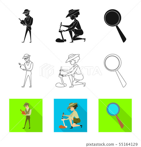 Isolated object of story and items logo. Collection of story and attributes stock vector 55164129