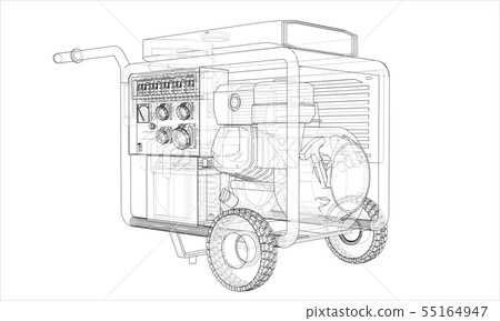 Outline portable gasoline generator vector 55164947