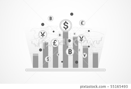 Business candle stick chart of Stock exchange 55165493
