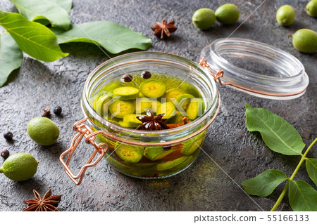 Preparation of nut liqueur from unripe walnuts Preparation of nut liqueur from unripe walnuts 55166133