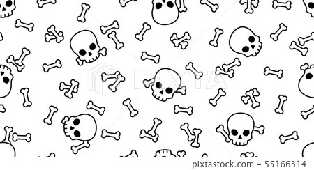 skull bone seamless pattern Halloween vector tile - Stock Illustration ...