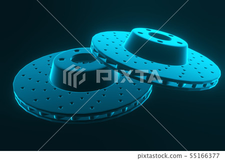 3D rendering. Auto spare parts for car, brake disk 55166377