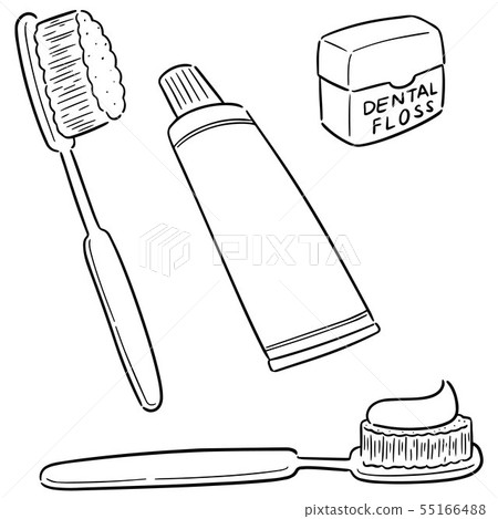 vector set of tooth care set - Stock Illustration [55166488] - PIXTA