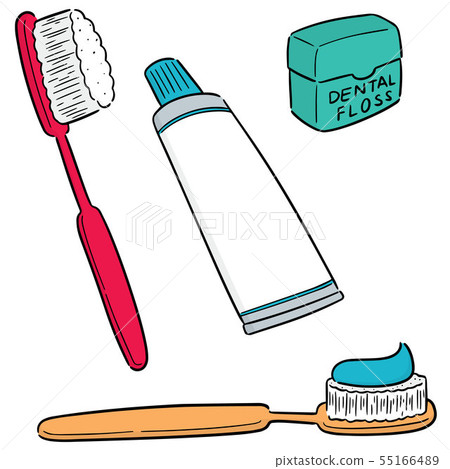vector set of tooth care set - Stock Illustration [55166489] - PIXTA