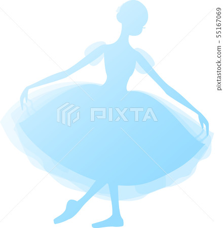 Ballet Ballerina Giselle Silhouette Blue Gradient 55167069